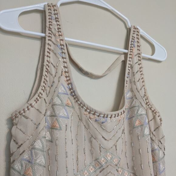 Free people beaded Aztec shift dress rose/tyrie size S - Picture 8 of 8